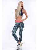 Coral sports leggings with patterns MR11514 - Online store - Boutique